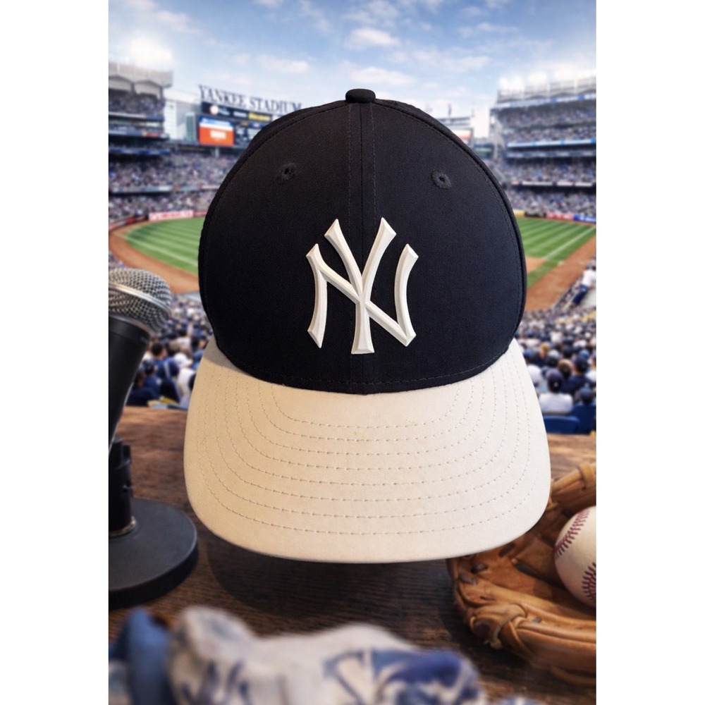 NY Yankee Black & White Baseball Hat Cap MLB‎ 59FIFTY 7-1/2